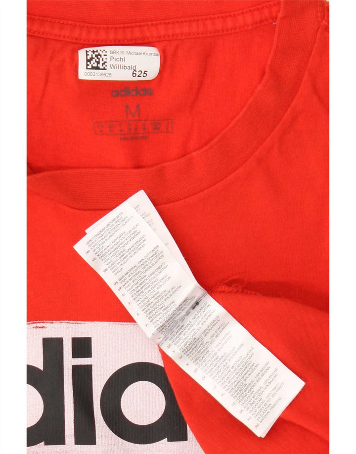 Adidas Herre grafisk T-shirt Top Medium Rød Bomuld