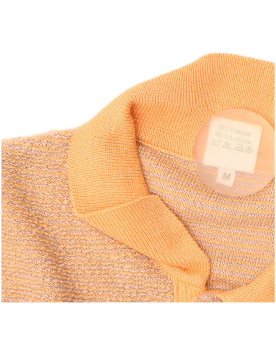 VINTAGE Dame Polo Neck Sweater UK 14 Medium Orange Bomuld