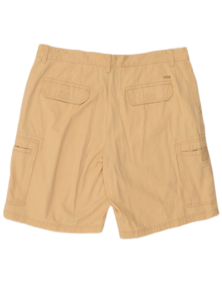 IZOD Herre Cargo Shorts W38 XL Beige Bomuld