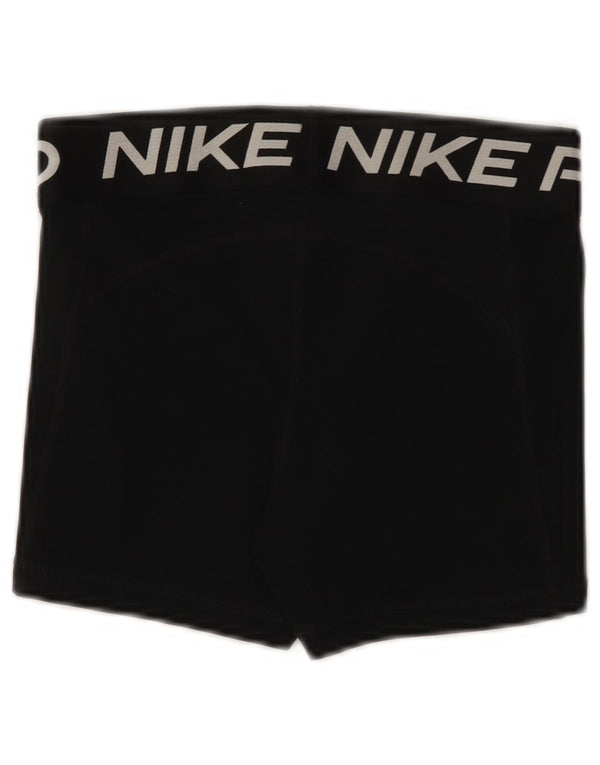 Nike Dame Dri Fit grafiske sportsshorts UK 8 Small Black Polyester