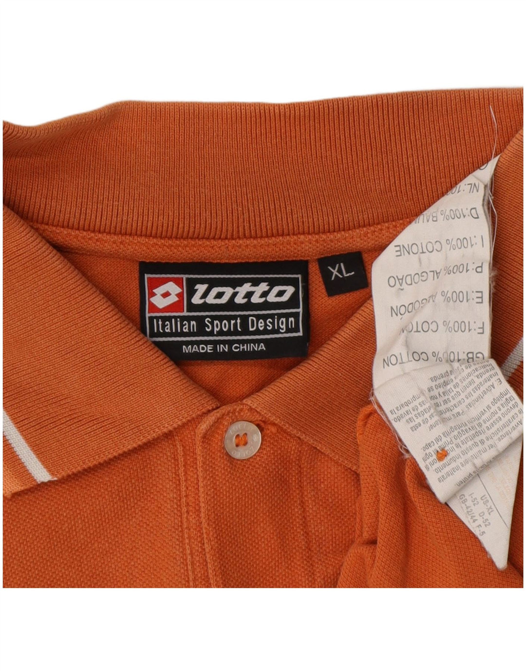 Lotto Herre poloshirt XL Orange Bomuld