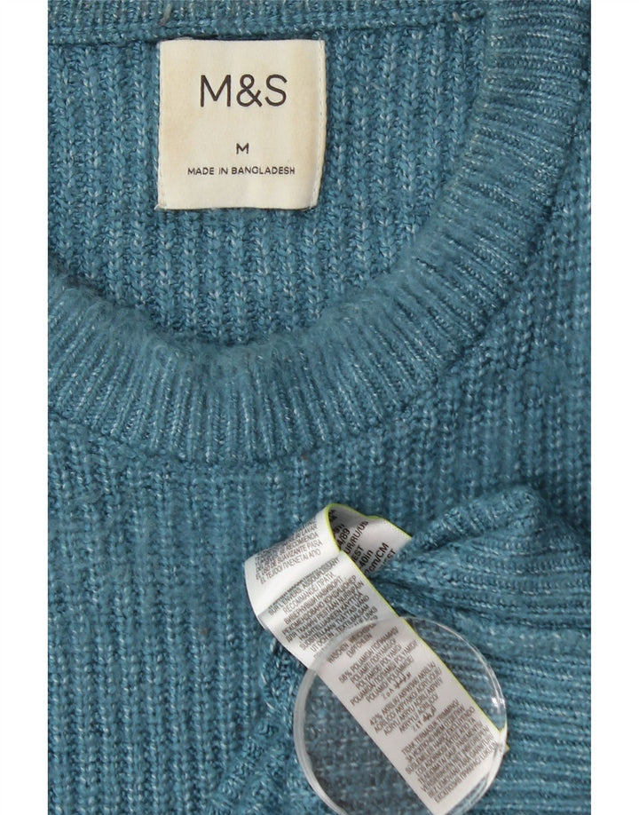 Marks & Spencer Herre sweater med rund hals, mellemblå polyamid