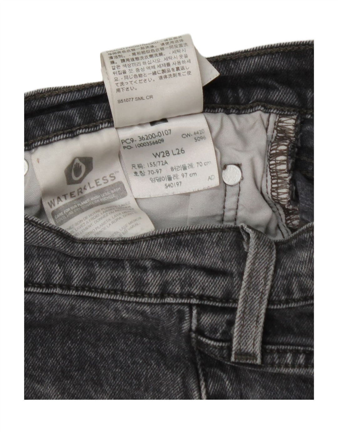 LEVI'S Dame 501 Straight Jeans W28 L26 Sort Bomuld