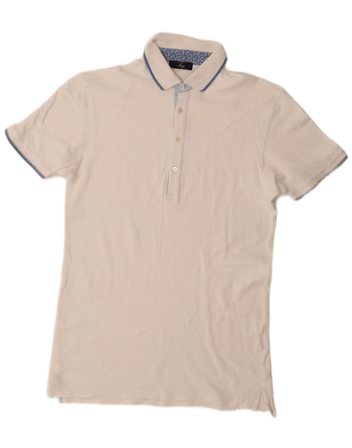 Fay Herre Polo Shirt IT 46 Lille Hvid Bomuld
