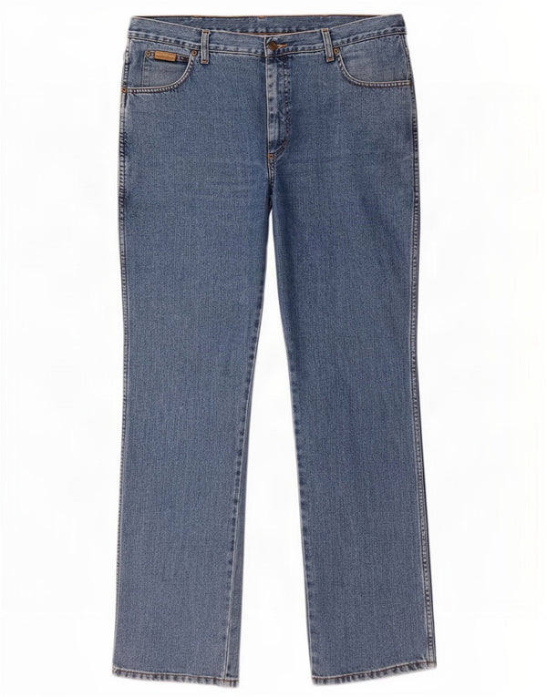 Wrangler Herre Texas Straight Jeans W38 L34 Blå Bomuld