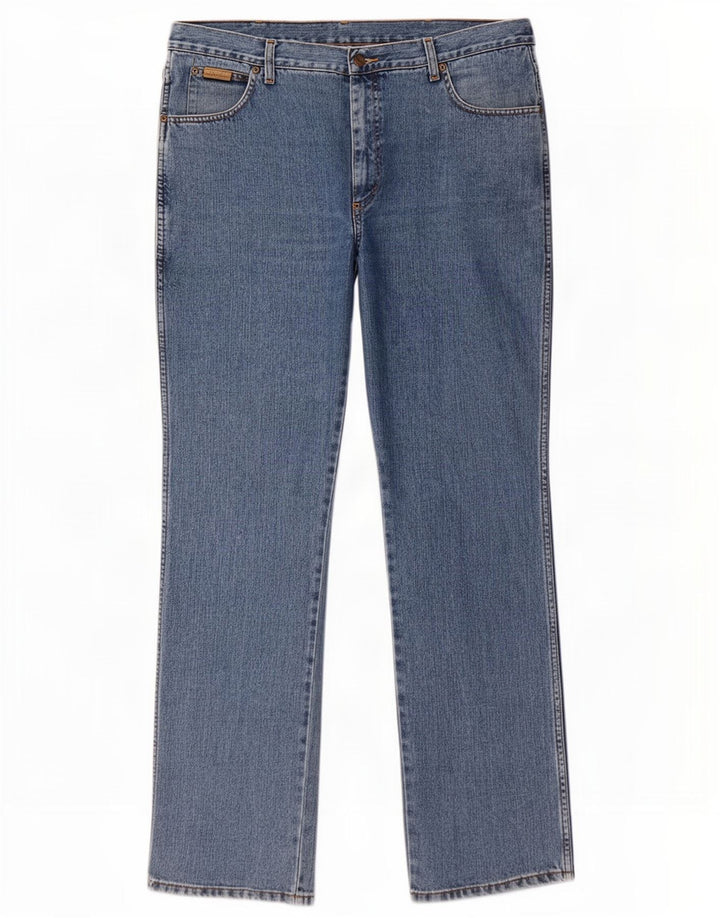 Wrangler Herre Texas Straight Jeans W38 L34 Blå Bomuld