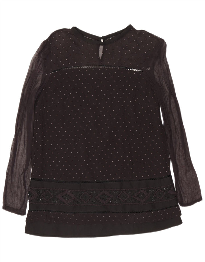 Simona Barbieri Dame Twin-Set Bluse Top UK 10 Small Black Spotted