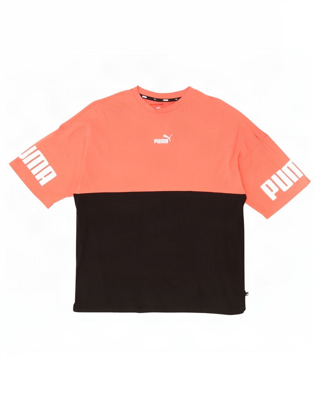 Puma Herre Grafisk T-Shirt Top Stor Sort Colourblock Bomuld
