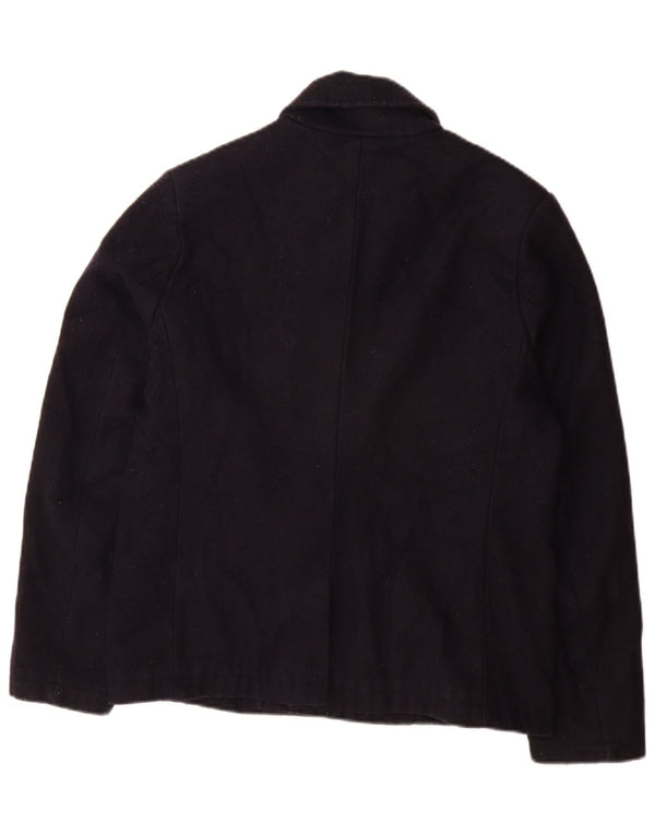Lyle & Scott Herre Pea Coat UK 36 Small Navy Blue Acryl