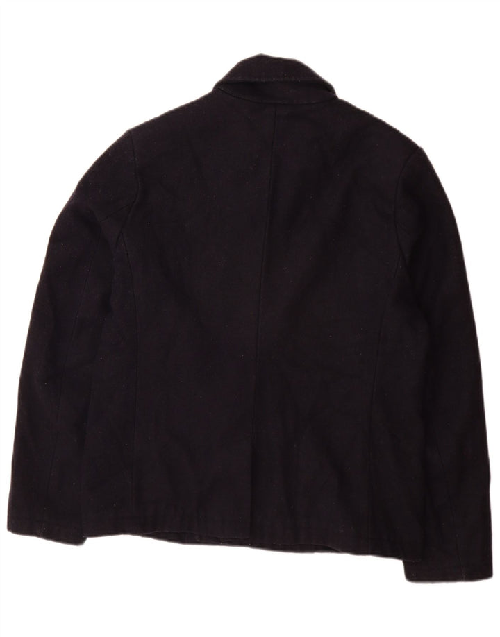 Lyle & Scott Herre Pea Coat UK 36 Small Navy Blue Acryl
