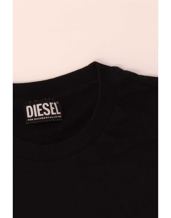 Diesel Herre Grafisk T-Shirt Top Medium Sort Bomuld