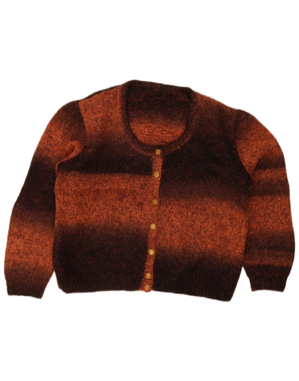Vintage dame cardigan sweater UK 18 XL Brun Colourblock