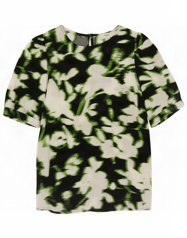 Marks & Spencer Damebluse Top UK 10 Small Multicolored Floral Viscose
