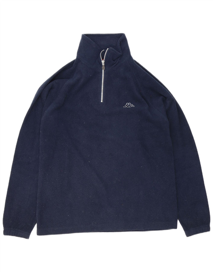 Kappa herre lynlås hals fleece jumper medium marineblå polyester