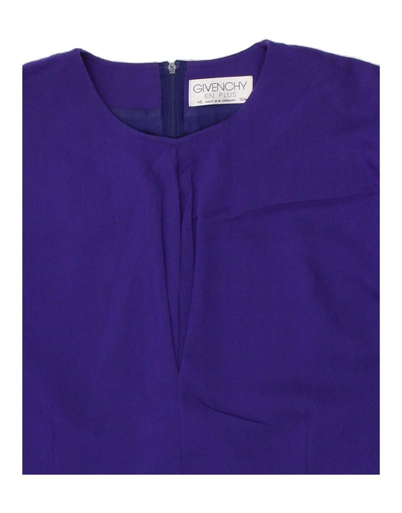 GIVENCHY Womens 3/4 Sleeve Shift Dress EU 46 XL Purple Virgin Wool Vintage Givenchy and Second-Hand Givenchy from Messina Hembry 