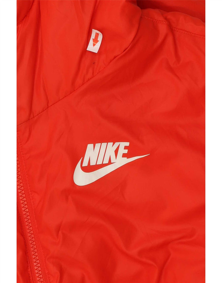 Nike Dame Oversized grafisk vendbar polstret frakke UK 10 Small Orange