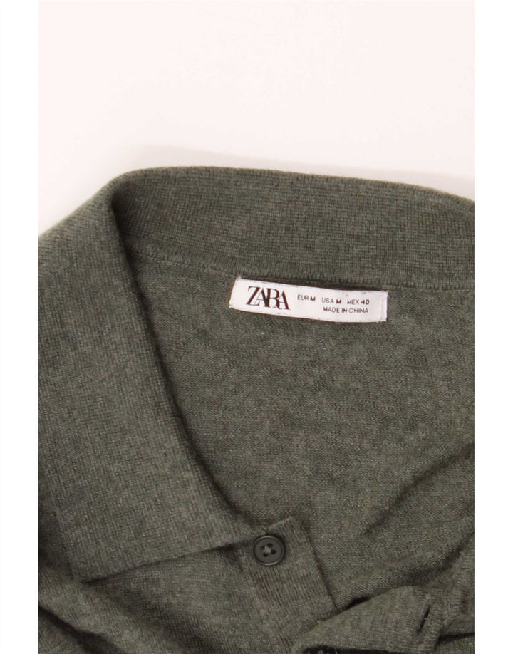 Zara Herre Polo Neck Jumper Sweater Medium Khaki