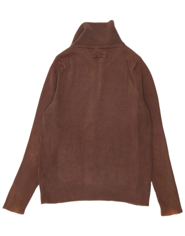 Zara Herre Cardigan Sweater Stor Brun Bomuld
