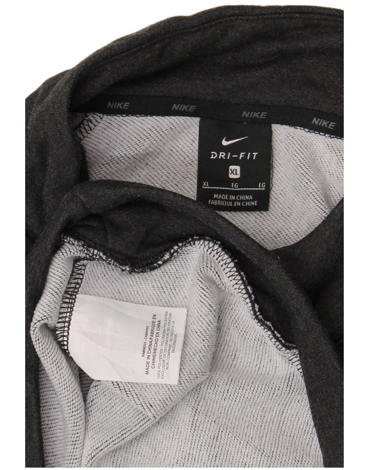 Nike Herre Dri Fit Sweatshirt Jumper med lynlås XL Grå Polyester