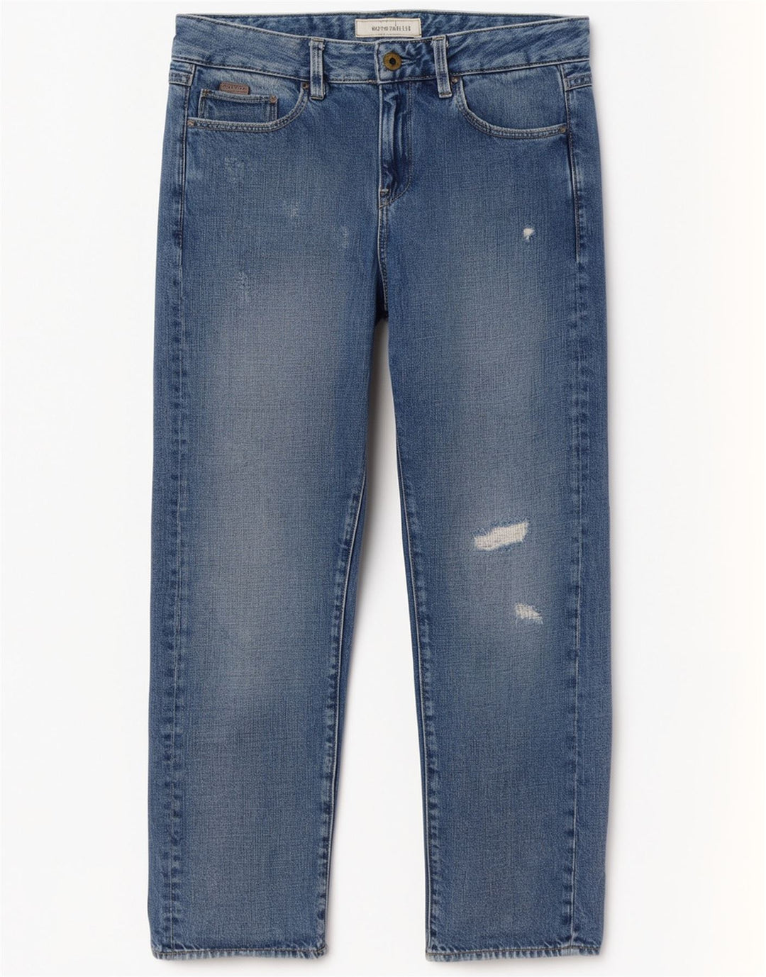G-Star Dame Distressed Straight Jeans W24 L30 Blå Bomuld