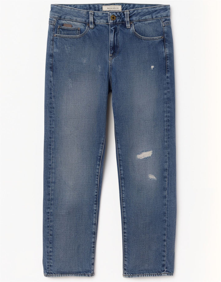 G-Star Dame Distressed Straight Jeans W24 L30 Blå Bomuld