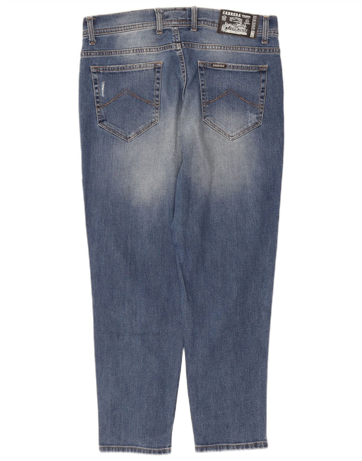 CARRERA Herre Distressed Tapered Jeans IT 50 Large W34 L26 Blå Bomuld