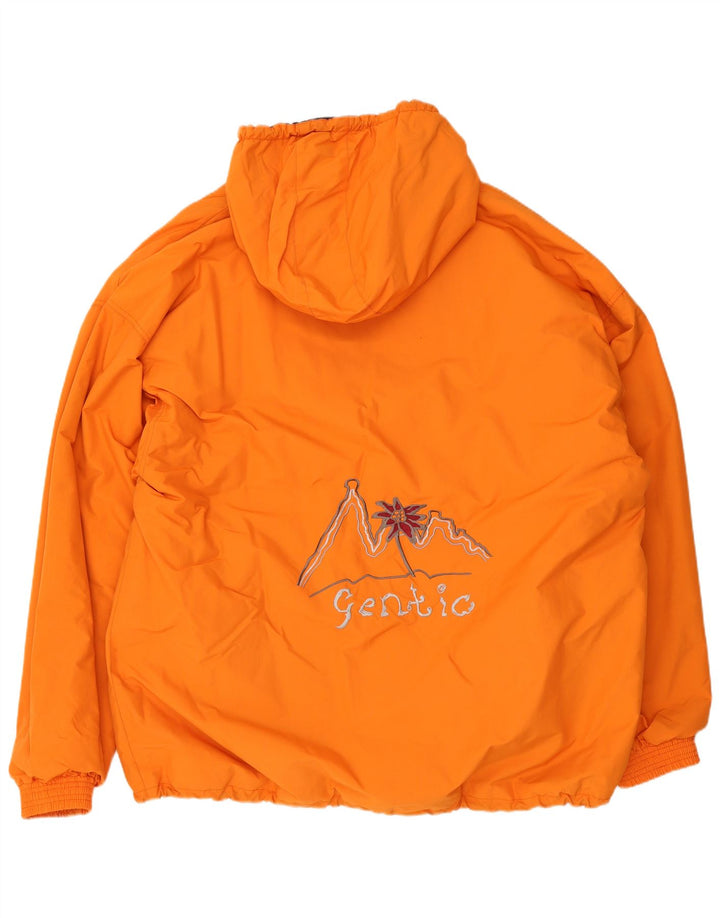 Vintage herre hætte vindjakke UK 44 2XL Orange polyamid