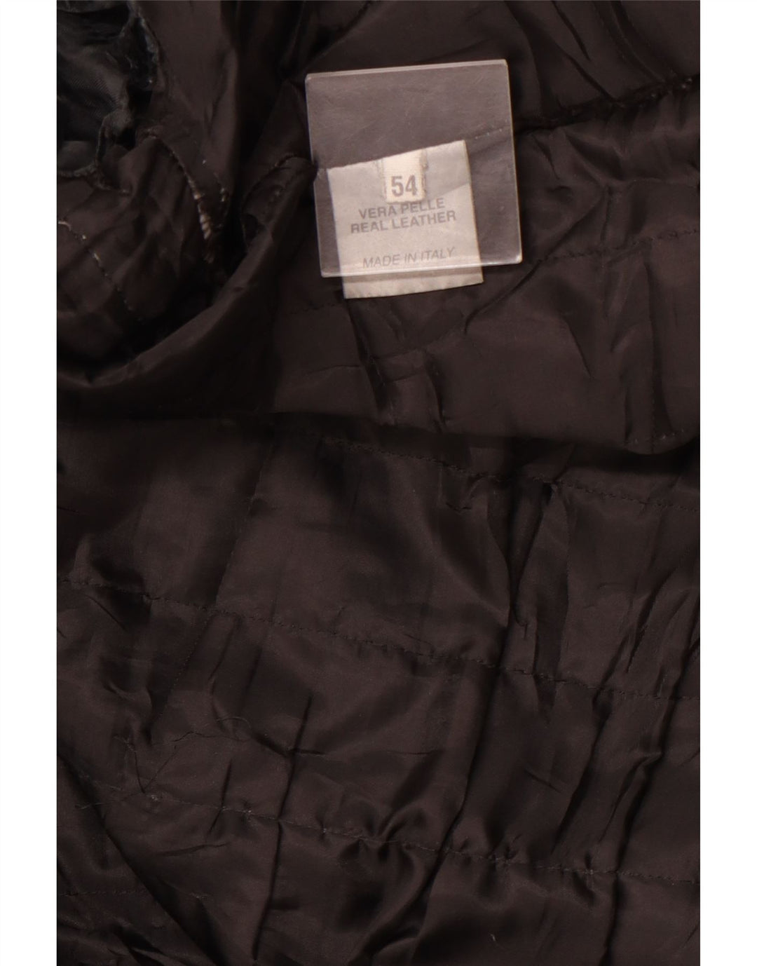 VINTAGE Herre Læder Racer Jakke IT 54 2XL Sort Læder