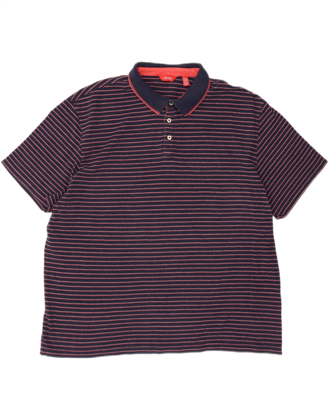 IZOD Mens Polo Shirt 2XL Navy Blue Striped Cotton Vintage Izod and Second-Hand Izod from Messina Hembry 