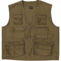 MIL-TEC Mens Utility Gilet UK 44 2XL Khaki Polyester