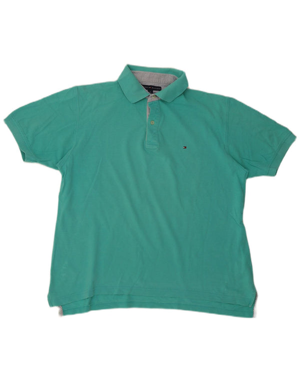 Tommy Hilfiger herre poloshirt XL turkis bomuld