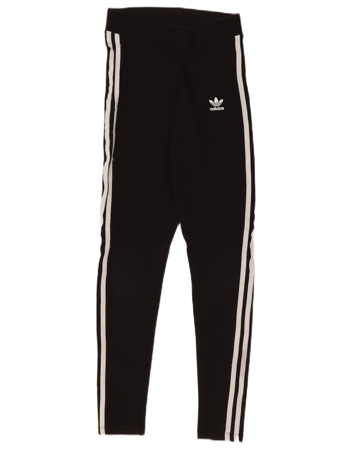 ADIDAS Dame Leggings UK 10 Small Black Bomuld