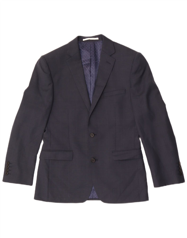 French Connection Herre 2 Button Blazer Jacket UK 36 Small Navy Blue Wool