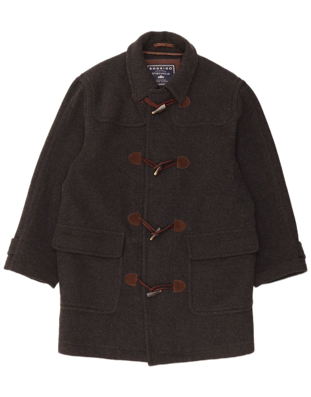 Rodrigo Herre Loose Fit Duffle Coat IT 48 Medium Sort Uld