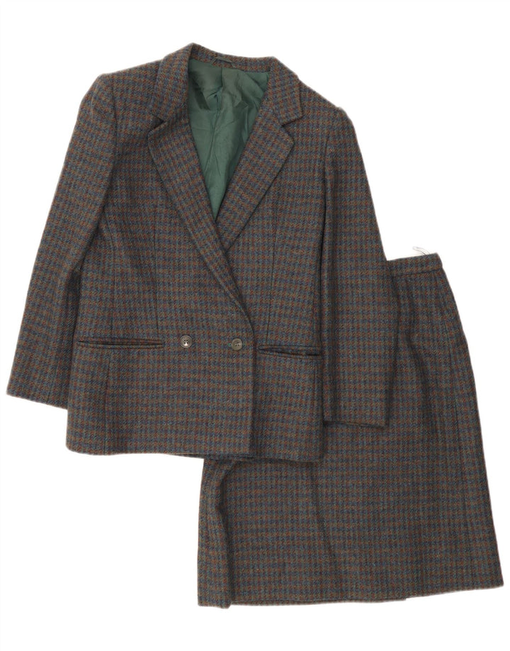 Tris Dame Dobbeltradet 2-delt nederdel Sæt UK 8 Small W26 Grey Check