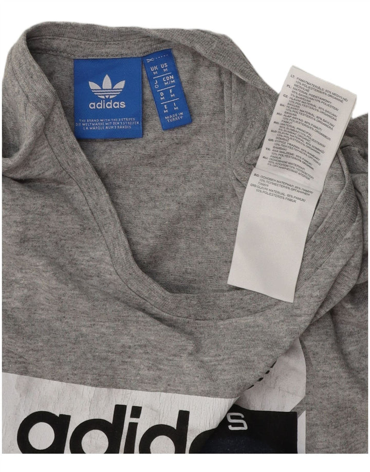 ADIDAS Grafisk T-shirt til mænd mellem grå bomuld