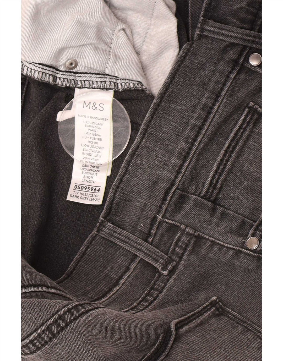 Marks & Spencer Herre Slim Jeans W34 L29 Grå Bomuld