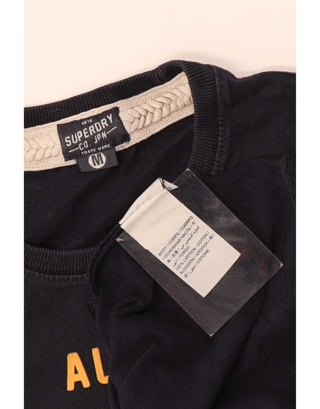 Superdry Herre grafisk T-shirt Top Medium Sort Bomuld