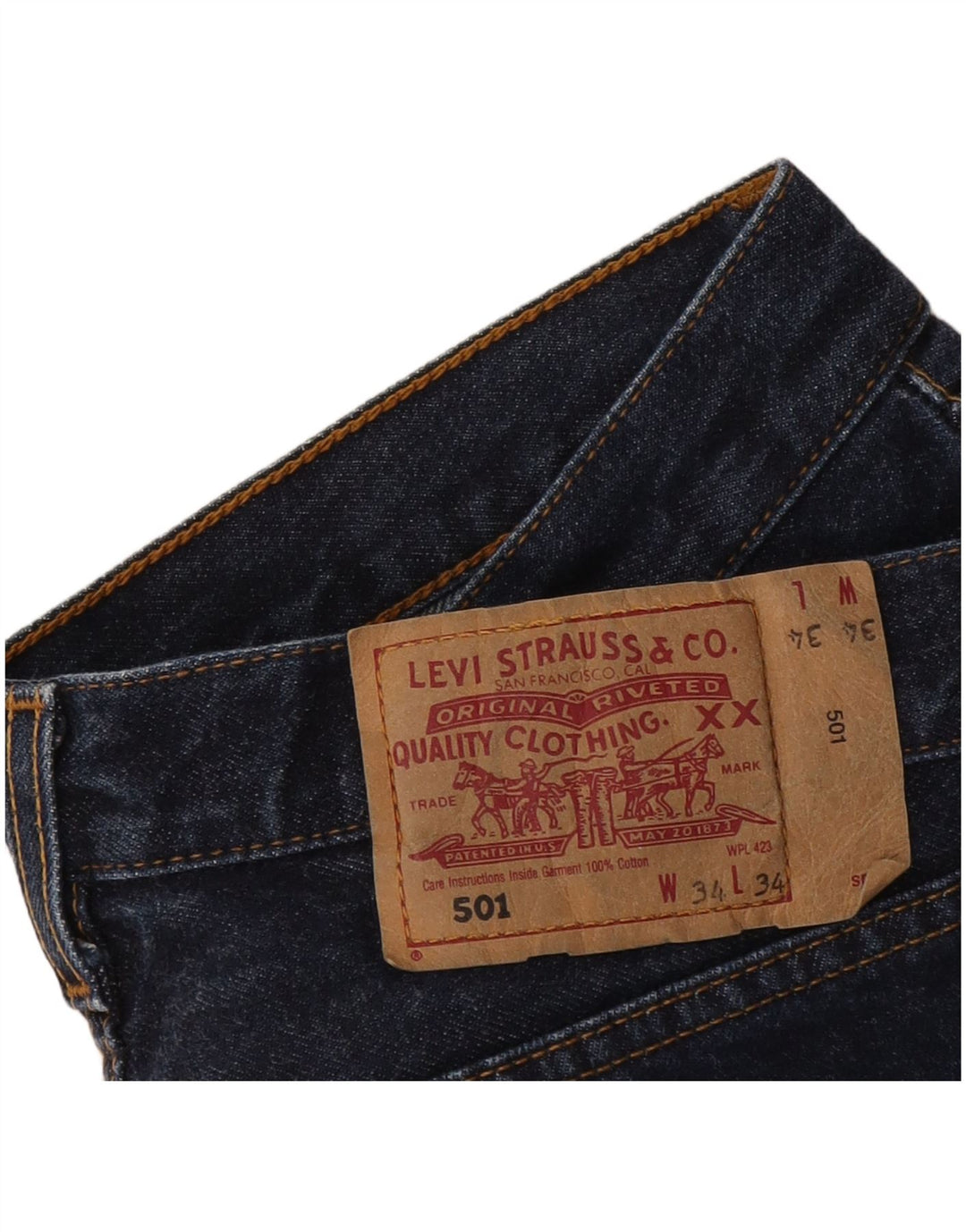 Levi's Herre 501 denimshorts W34 Large Navy Blue