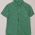 BENETTON kortærmet skjorte til drenge 10-11 år Grøn Gingham