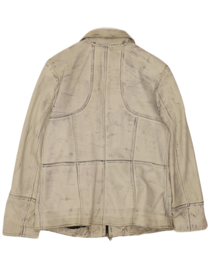 Vintage dame læderjakke UK 16 Large Off White