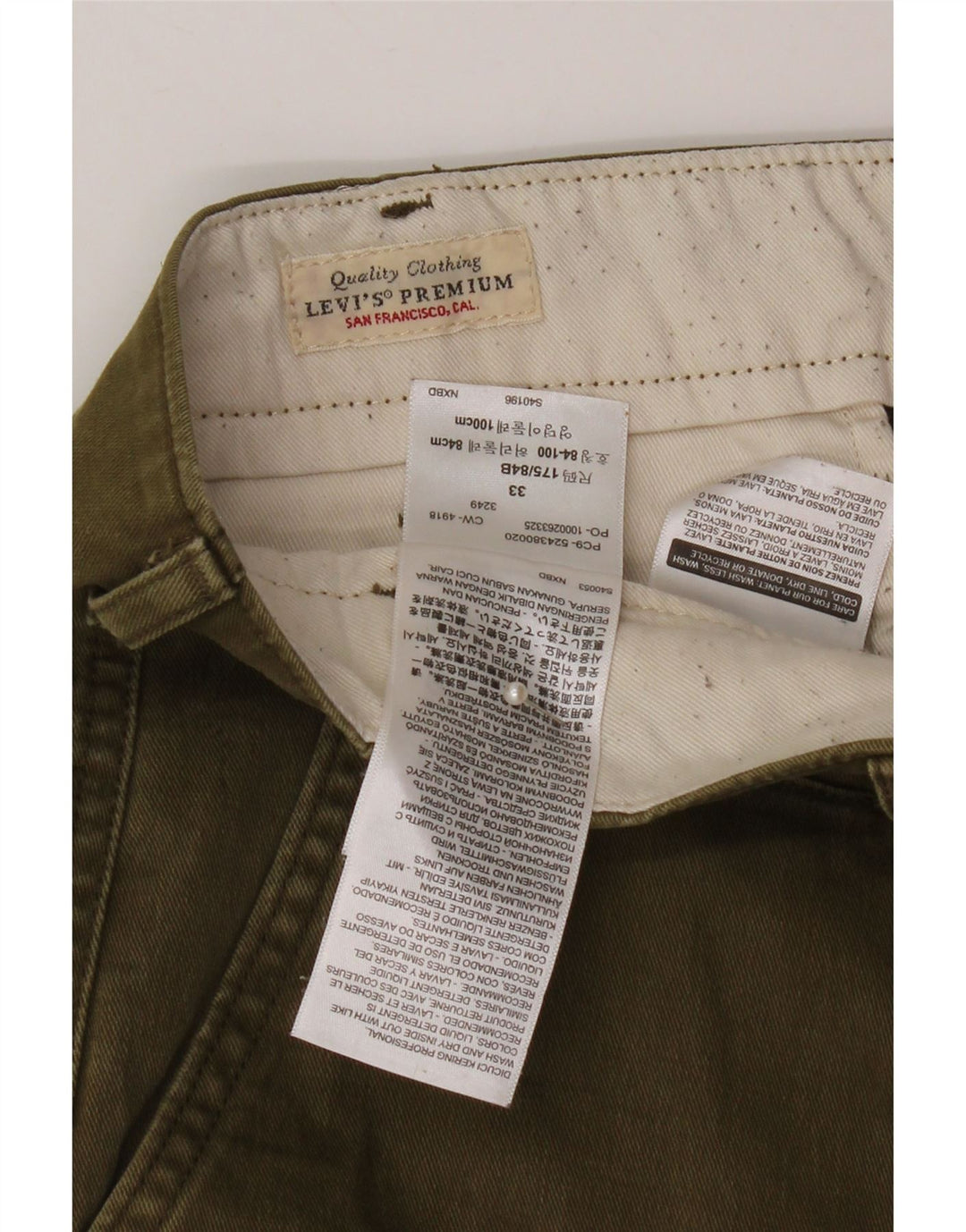 LEVI'S Chino Shorts til mænd W33 Medium Khaki Bomuld
