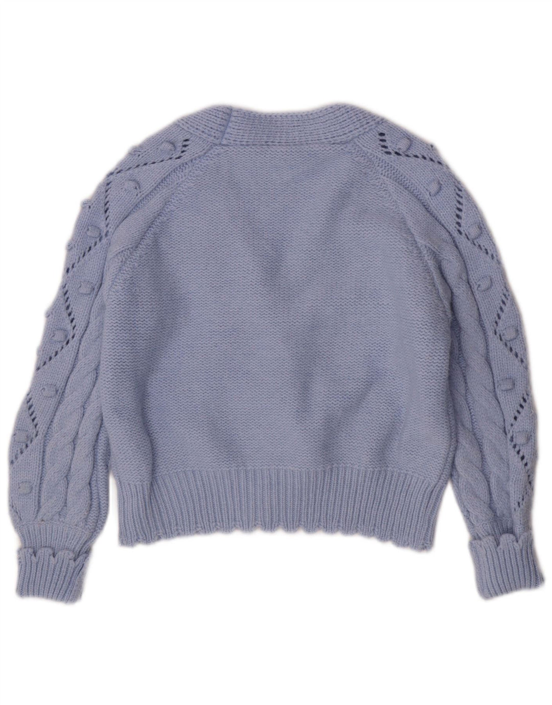Lumina Dame Cardigan Sweater UK 16 Stor Blå Polyamid