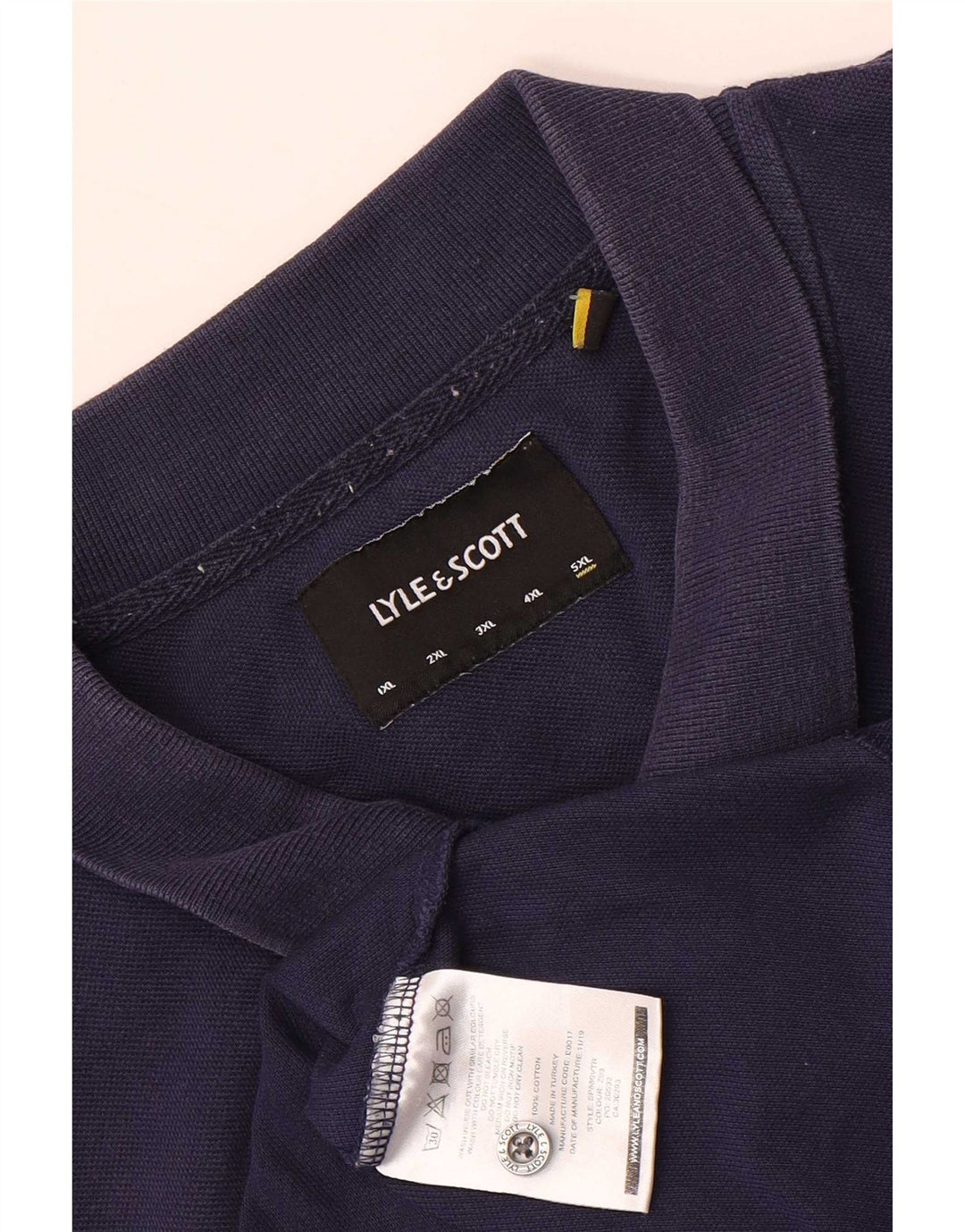 Lyle & Scott herre poloskjorte 5XL marineblå bomuld