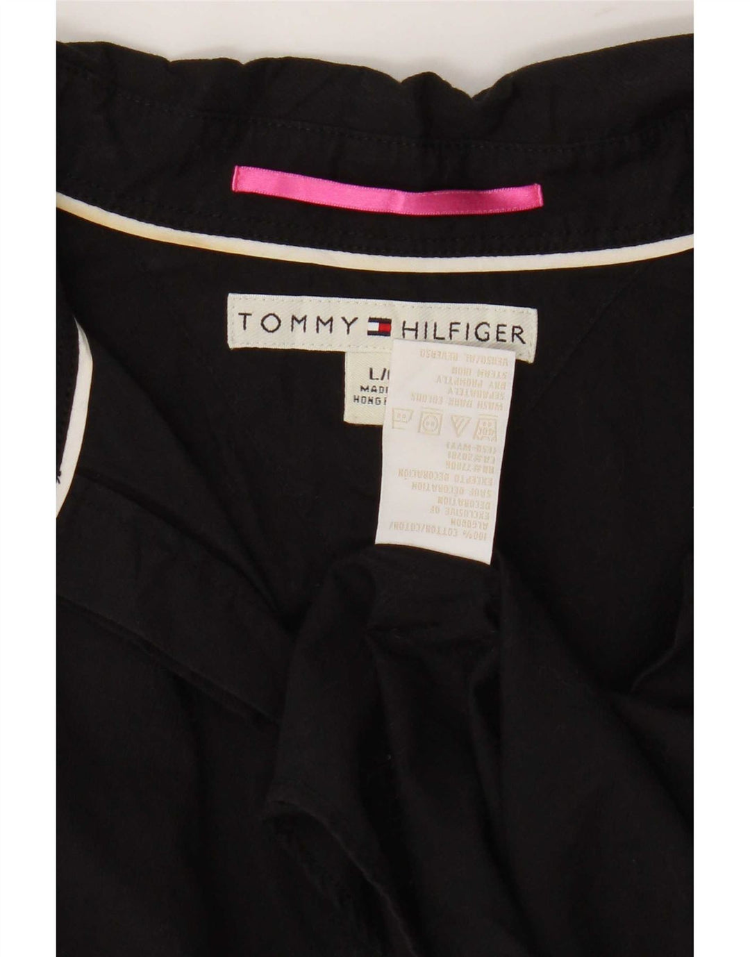 Tommy Hilfiger Dameskjorte UK 14 Stor Sort Bomuld