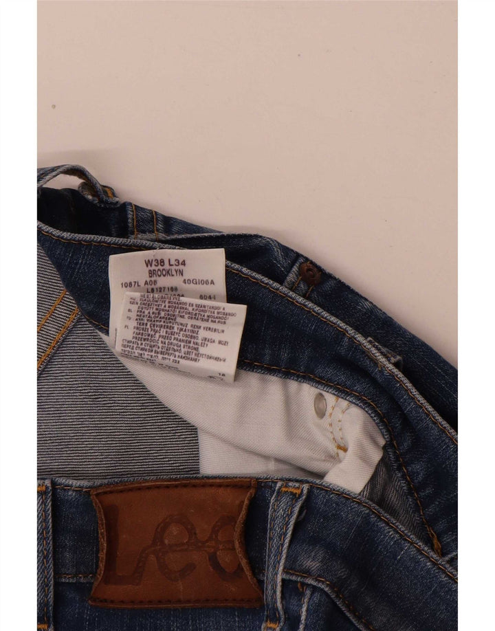 Lee Mens Brooklyn Straight Jeans W38 L31 Blå Bomuld