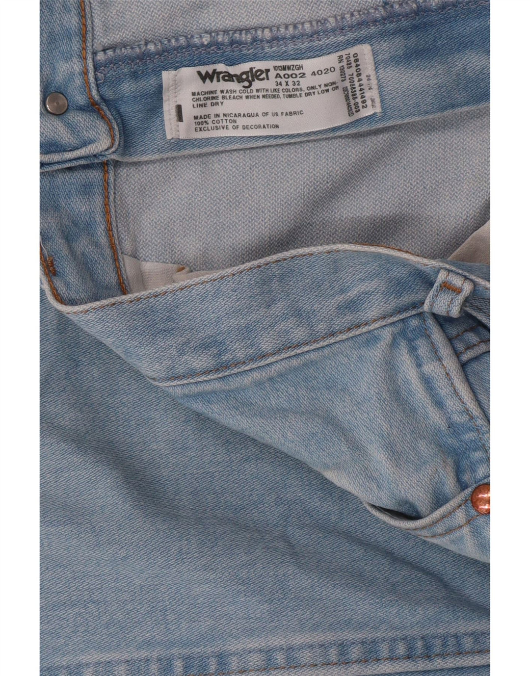 WRANGLER Mens Straight Jeans W34 L32 Blue Cotton Vintage Wrangler and Second-Hand Wrangler from Messina Hembry 