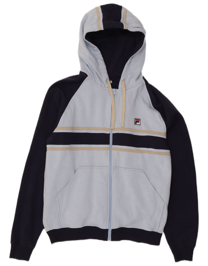 Fila Hættetrøje med lynlås til mænd Large Blue Colourblock Bomuld