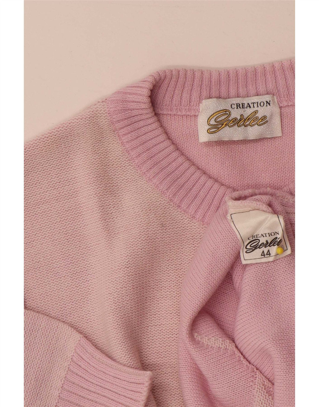 Vintage Dame Crew Neck Jumper Sweater IT 44 Medium Pink Floral