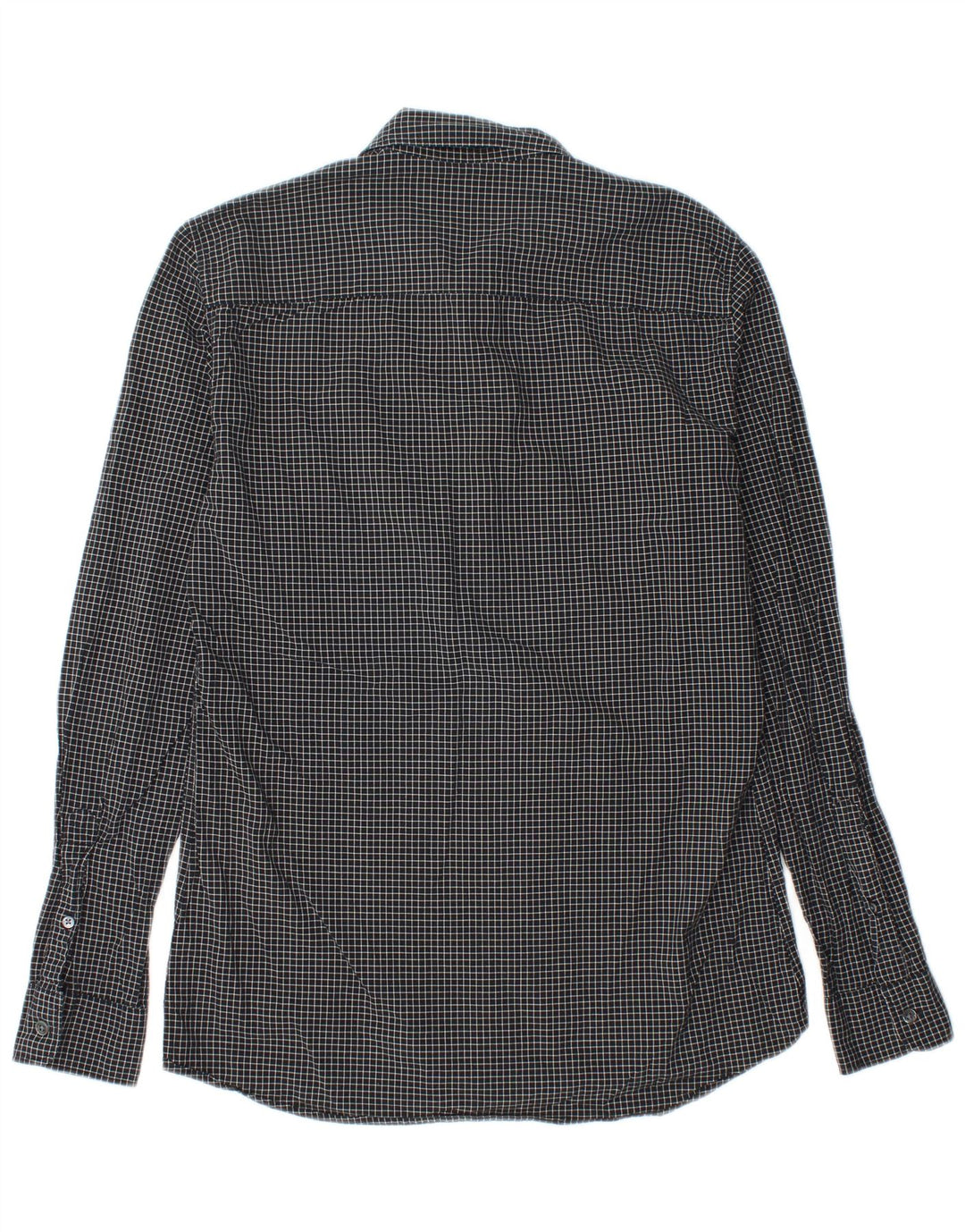 French Connection Herre Slim Fit Flanellskjorte Lille sort ternet bomuld